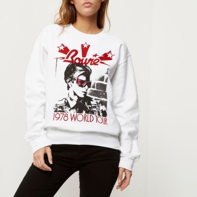 White David Bowie 1978 tour sweatshirt